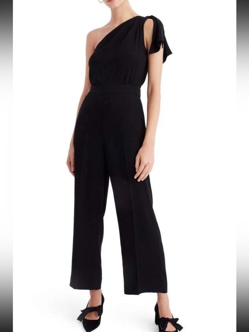 J. Crew Black One-Shoulder Jumpsuit In Black